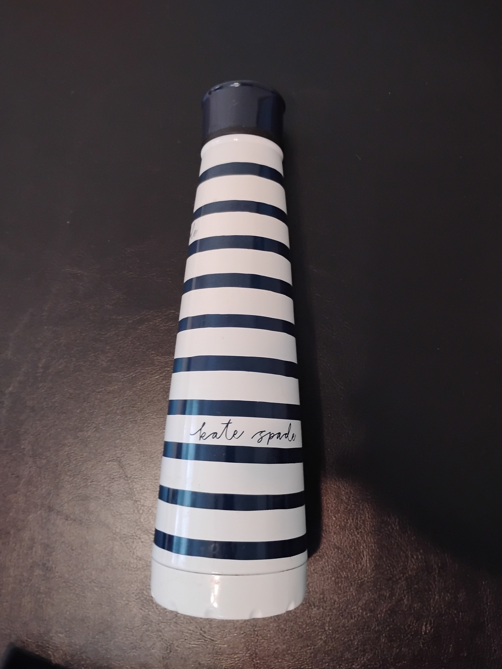 Kate Spade Navy Painted Stripe Stainless Steel Water Bottle 14.5 oz